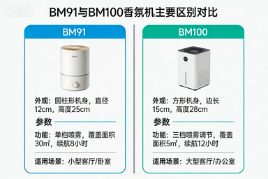 BM91和BM100香氛机的主要区别是什么？